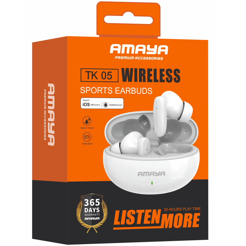 Бездротові TWS навушники Amaya TK05, Black 1, купити оптом з доставкою