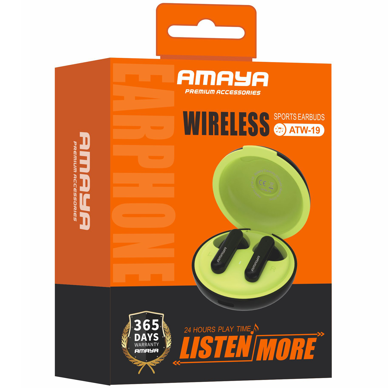 Беспроводные TWS наушники Amaya ATW-19, Black 1, купить оптом с доставкой