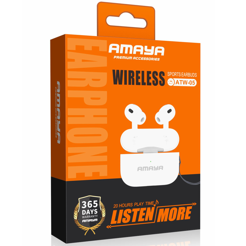 Беспроводные TWS наушники Amaya ATW-05, White 1, купить оптом с доставкой