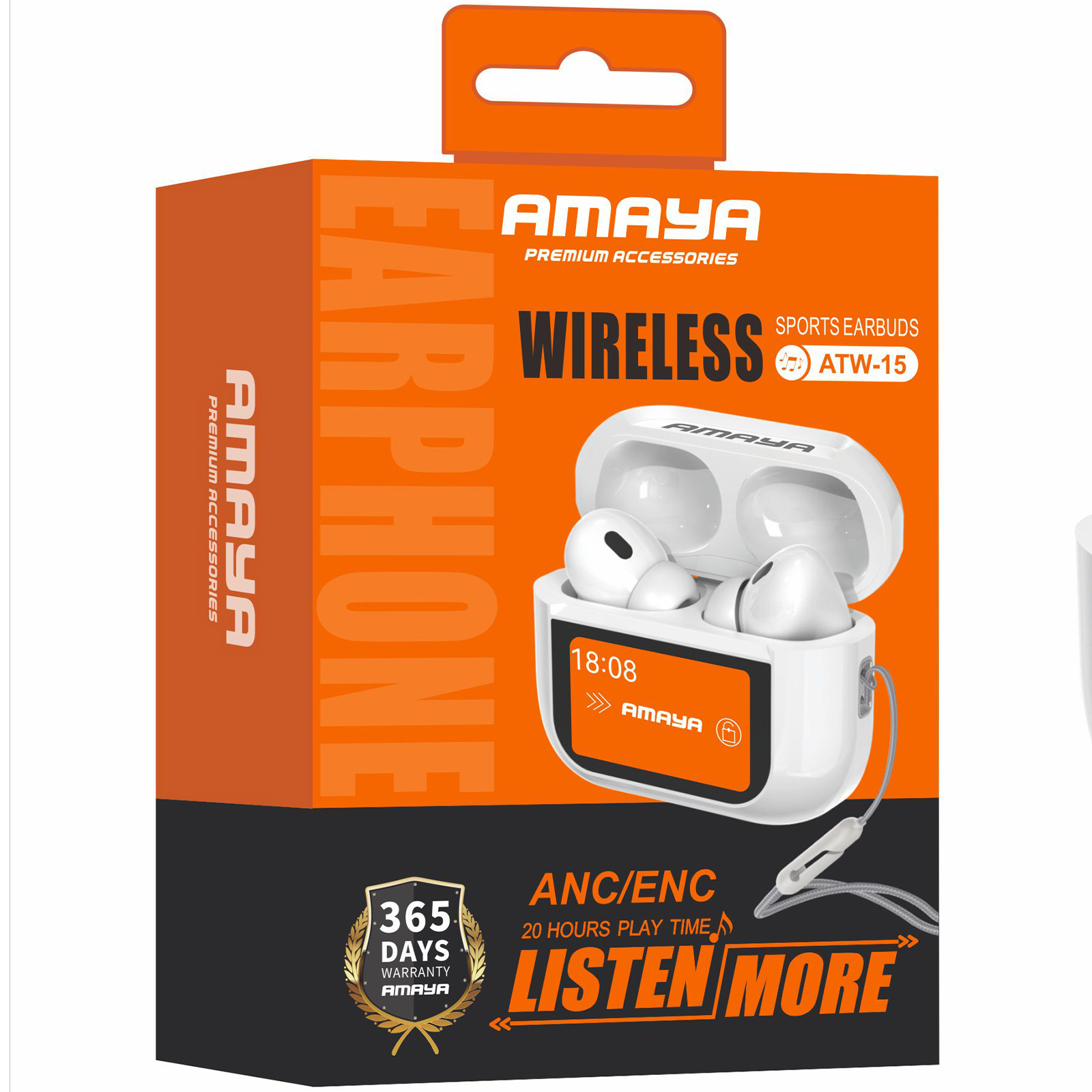 Уцінка Бездротові TWS навушники Amaya ATW-15 ANC+ENC, Відкрита упаковка / White 1, купити оптом з доставкою