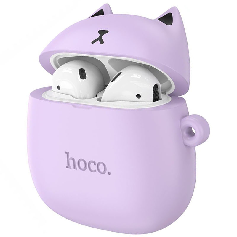 Беспроводные TWS наушники Hoco EW45 Cat Case, Lilac Cat, купить оптом с доставкой
