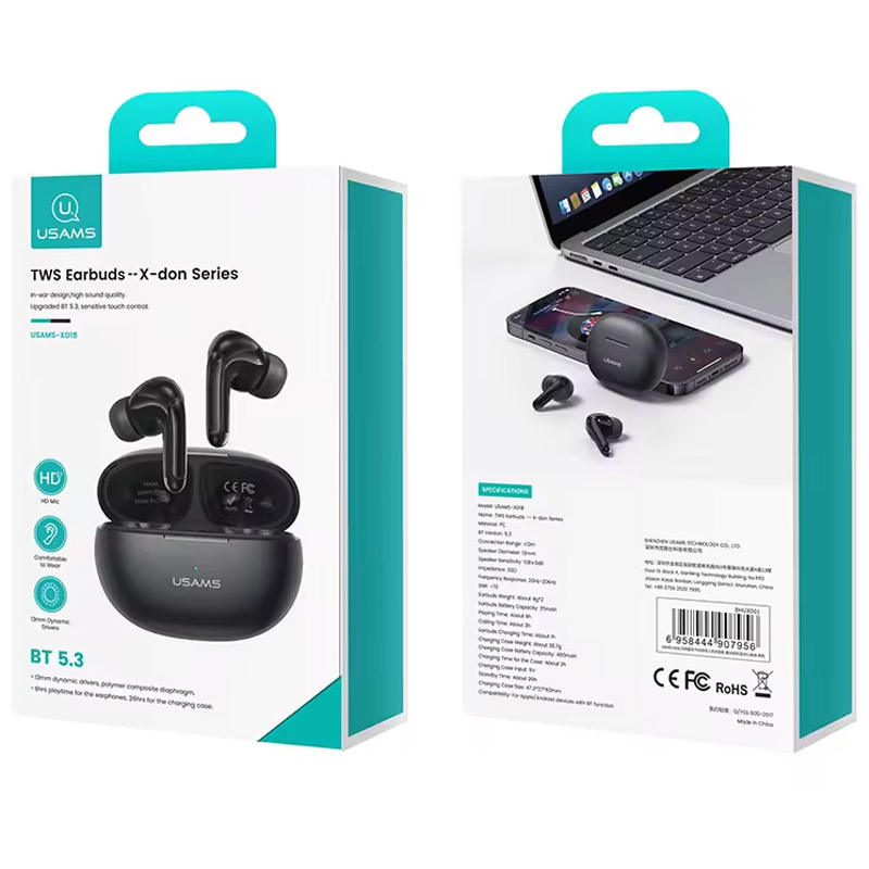 Бездротові TWS навушники Usams-XD18 X-don Series BT 5.3 Зображення №2 Бездротові TWS навушники Usams-XD18 X-don Series BT 5.3 дивитися фото №2