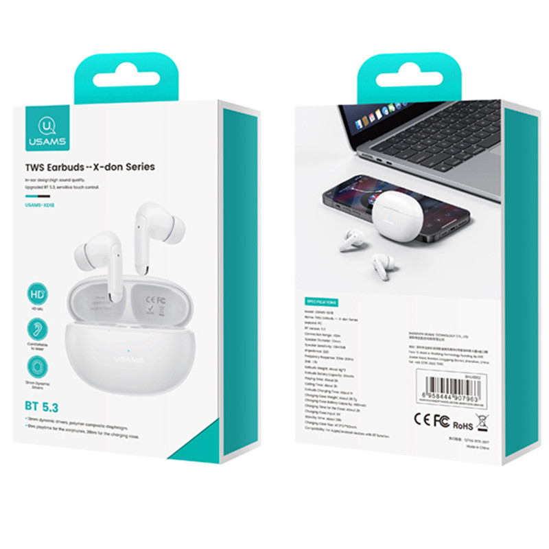 Бездротові TWS навушники Usams-XD18 X-don Series BT 5.3 Зображення №7 Бездротові TWS навушники Usams-XD18 X-don Series BT 5.3 дивитися фото №7