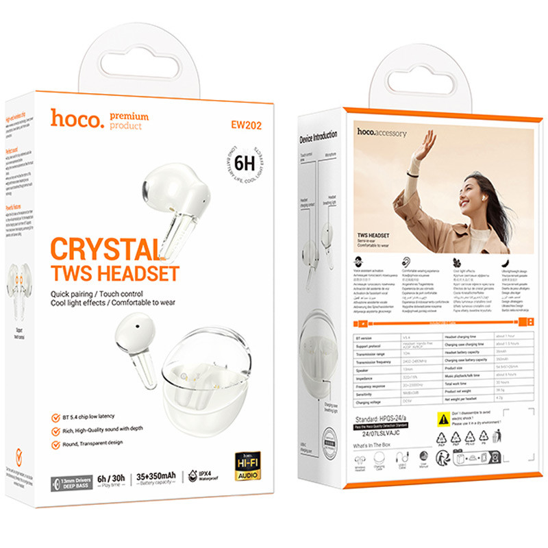 Бездротові TWS навушники Hoco EW202 Magic на малюнкі №2