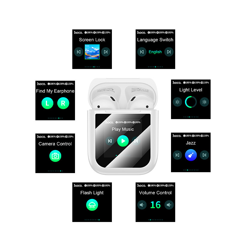 Бездротові TWS навушники Hoco EW80 Magnificent with Touch Screen на малюнкі №7