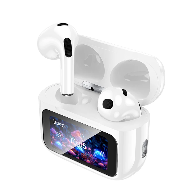 Беспроводные TWS наушники Hoco EW81 Elegant with Touch Screen ANC, White 3, купить оптом с доставкой