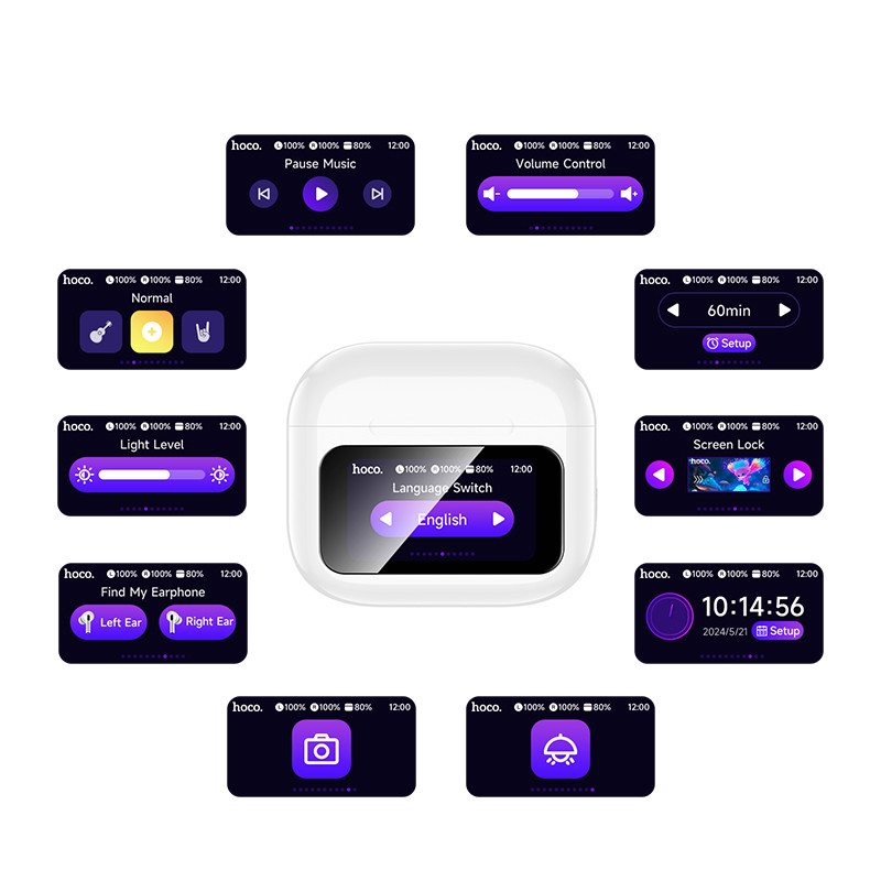 Бездротові TWS навушники Hoco EW81 Elegant with Touch Screen ANC на малюнкі №7