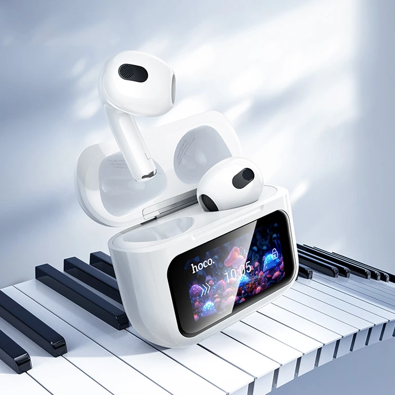Беспроводные TWS наушники Hoco EW81 Elegant with Touch Screen ANC, White 7, купить оптом с доставкой