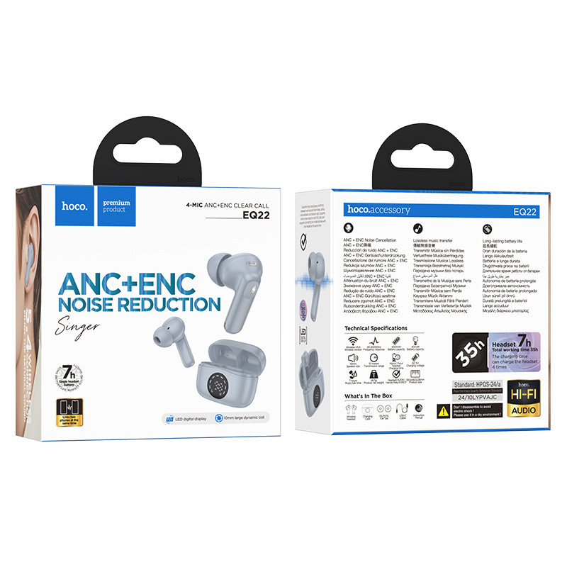 Бездротові TWS навушники Hoco EQ22 Singer ANC+ENC на малюнкі №3