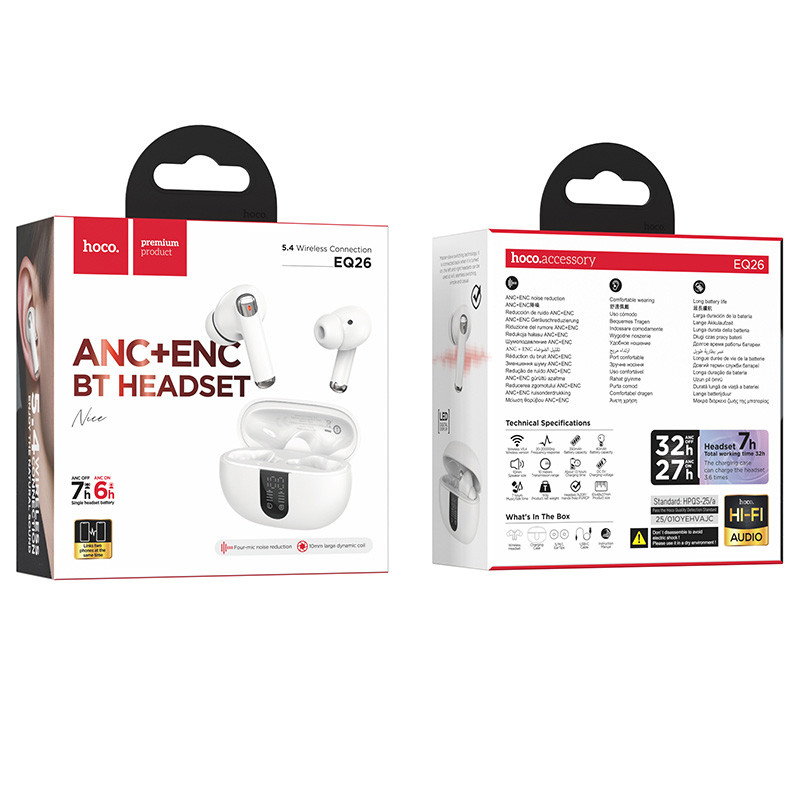 Бездротові TWS навушники Hoco EQ26 Nice ANC+ENC на малюнкі №3