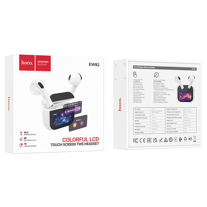 Беспроводные TWS наушники Hoco EW82 Sparkle with Touch Screen на картинке №2