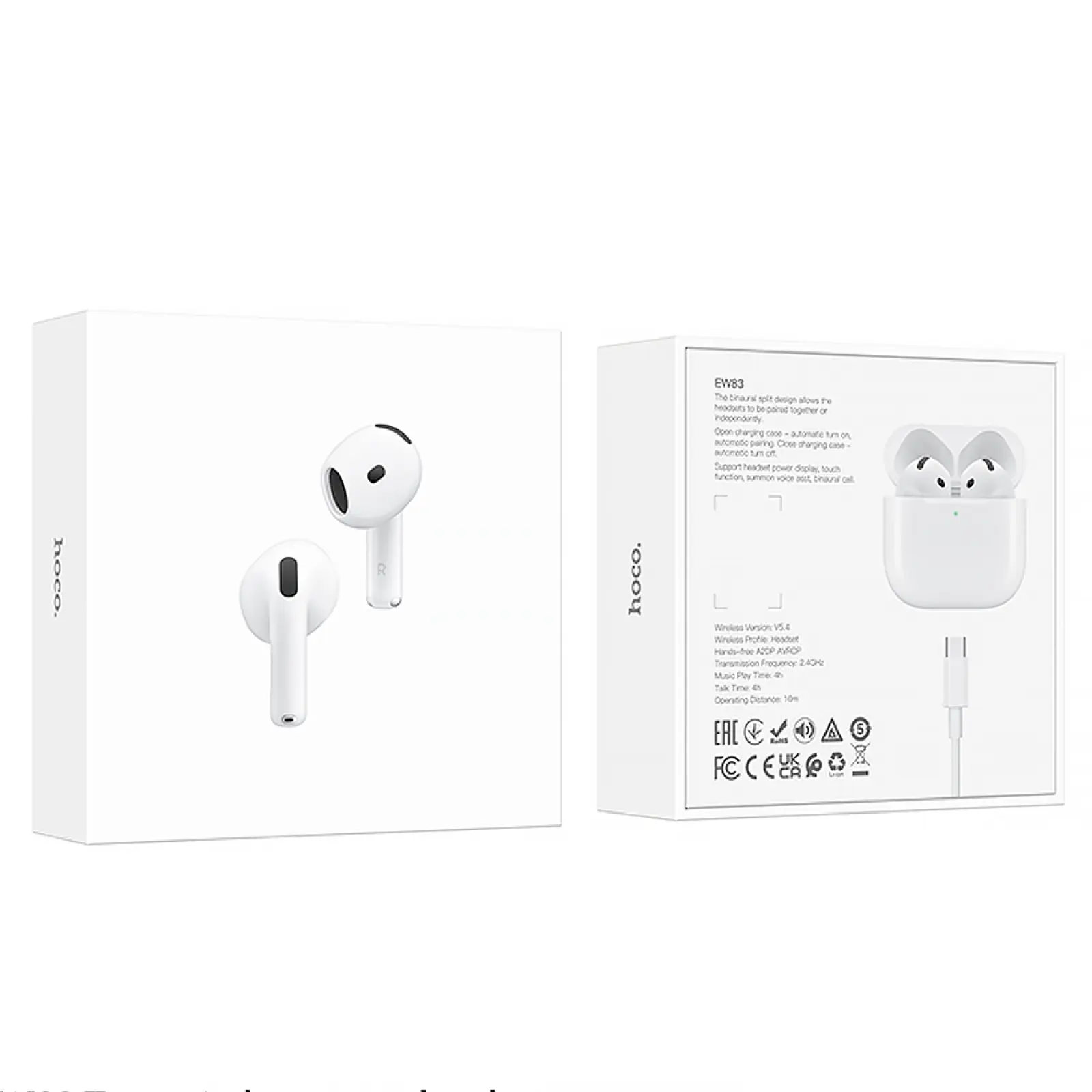 Бездротові TWS навушники Hoco EW83, White 4, купити оптом з доставкою