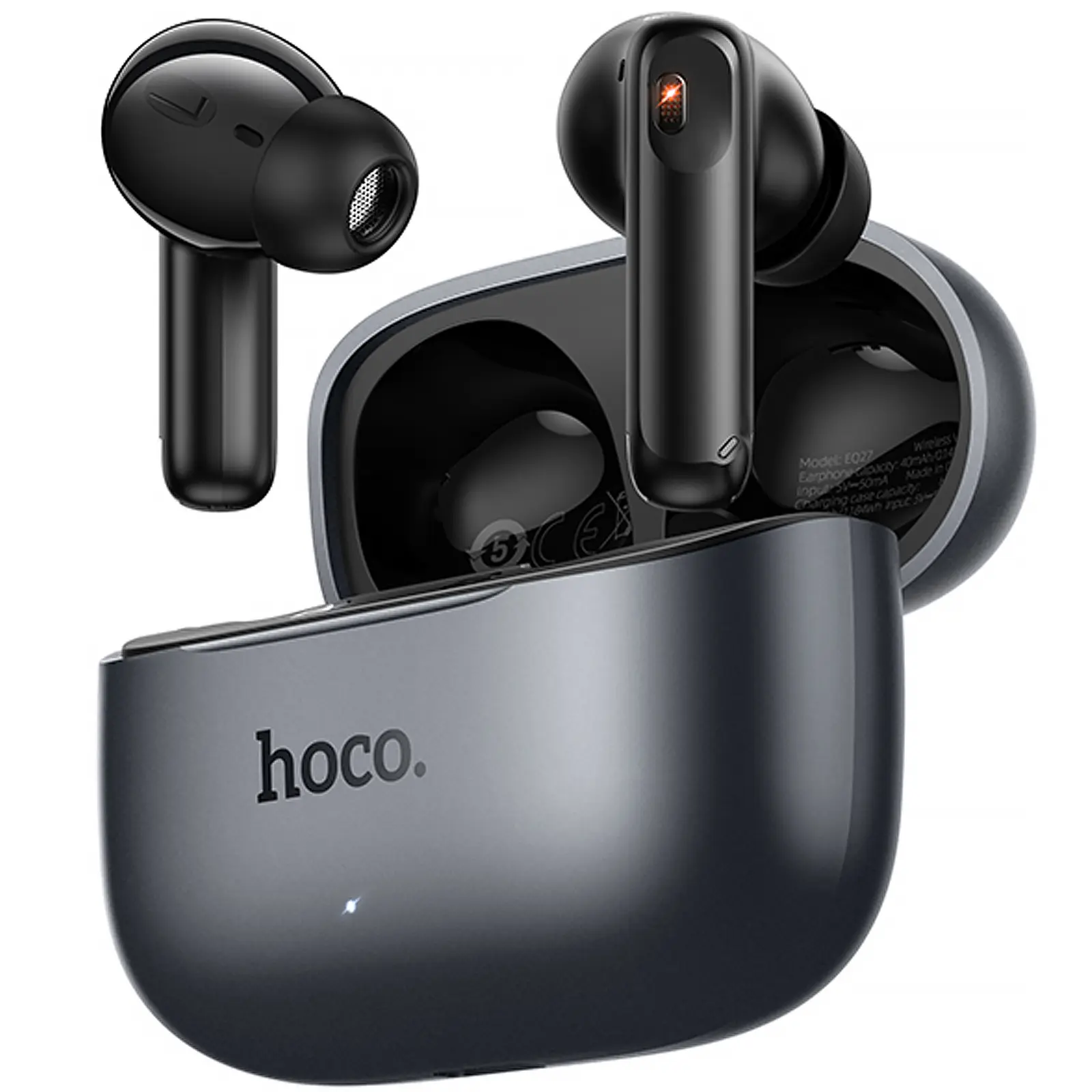 Бездротові TWS навушники Hoco EQ27 Fun ANC+ENC+smart AI translation, Metal gray 3, купити оптом з доставкою