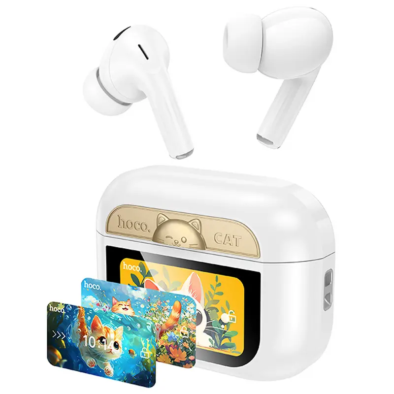 Беспроводные TWS наушники Hoco EW88 Rampino with Touch Screen ANC, White, купить оптом с доставкой