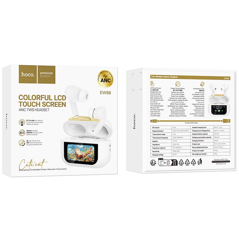 Бездротові TWS навушники Hoco EW88 Rampino with Touch Screen ANC на малюнкі №2