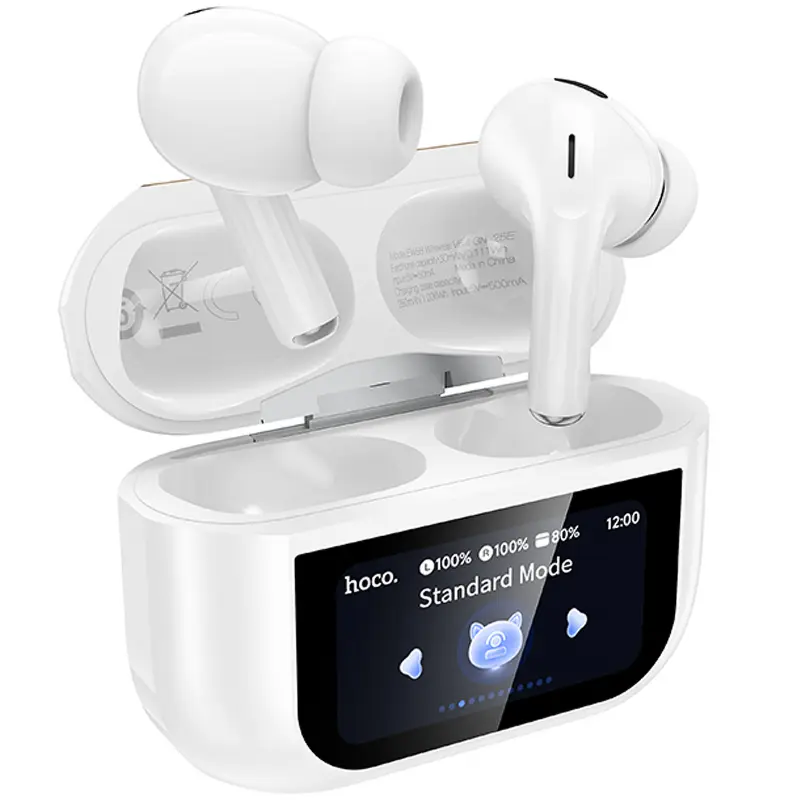 Беспроводные TWS наушники Hoco EW88 Rampino with Touch Screen ANC, White 2, купить оптом с доставкой
