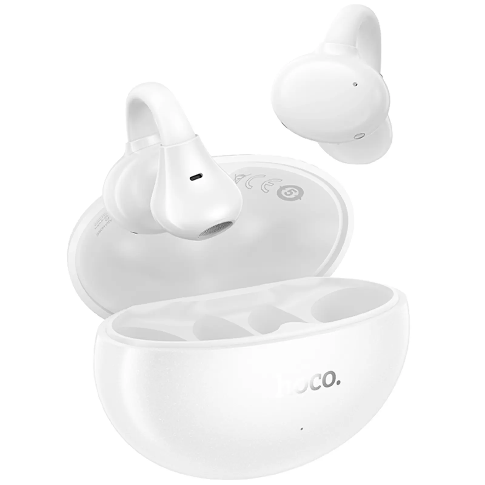 Беспроводные TWS наушники Hoco EA8 Warm clip-on (App), White, купить оптом с доставкой