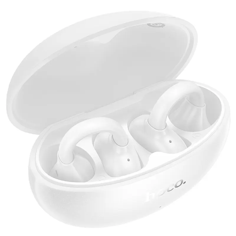 Беспроводные TWS наушники Hoco EA8 Warm clip-on (App), White 2, купить оптом с доставкой