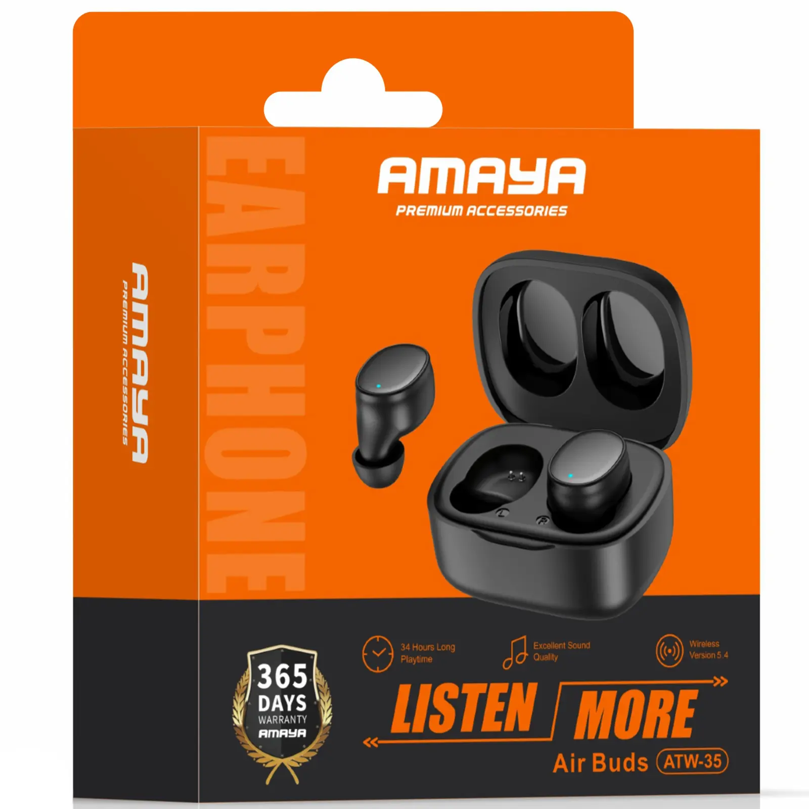 Беспроводные TWS наушники Amaya ATW-35 Game Mode, Black 1, купить оптом с доставкой