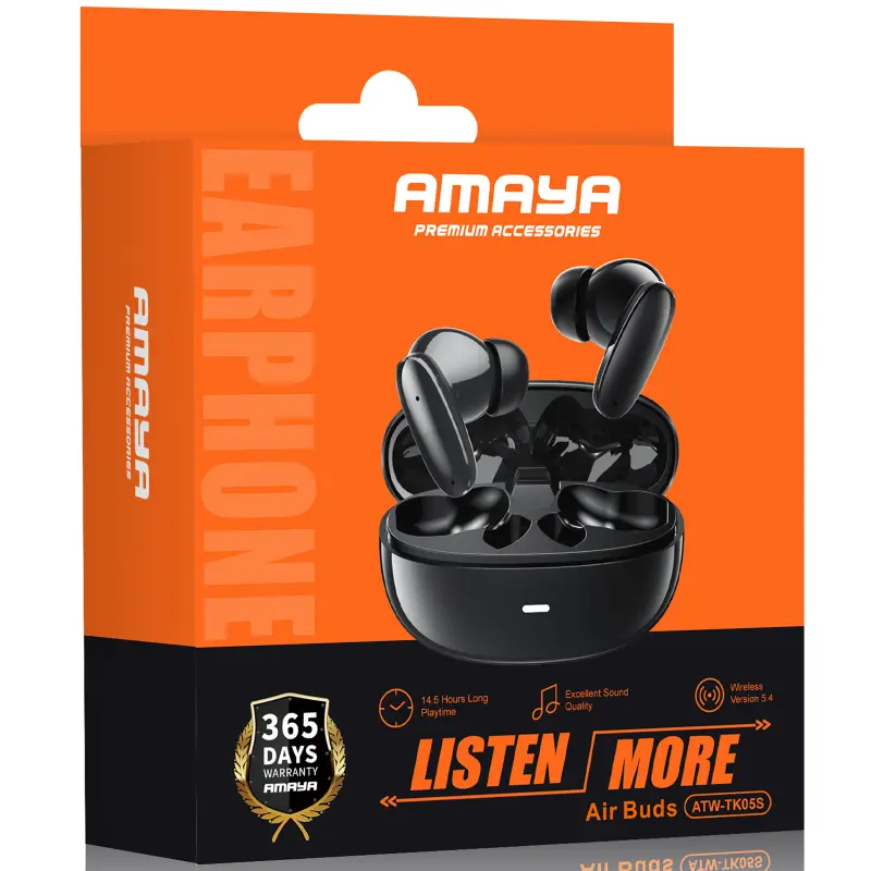 Беспроводные TWS наушники Amaya TK05S, Black 1, купить оптом с доставкой
