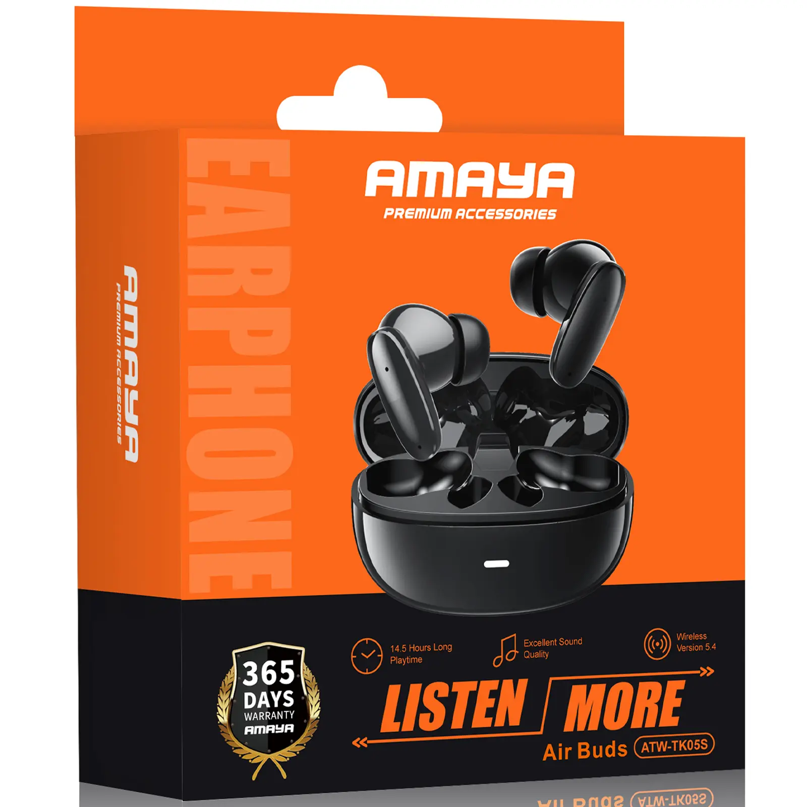 Беспроводные TWS наушники Amaya TK05S, Black 1, купить оптом с доставкой