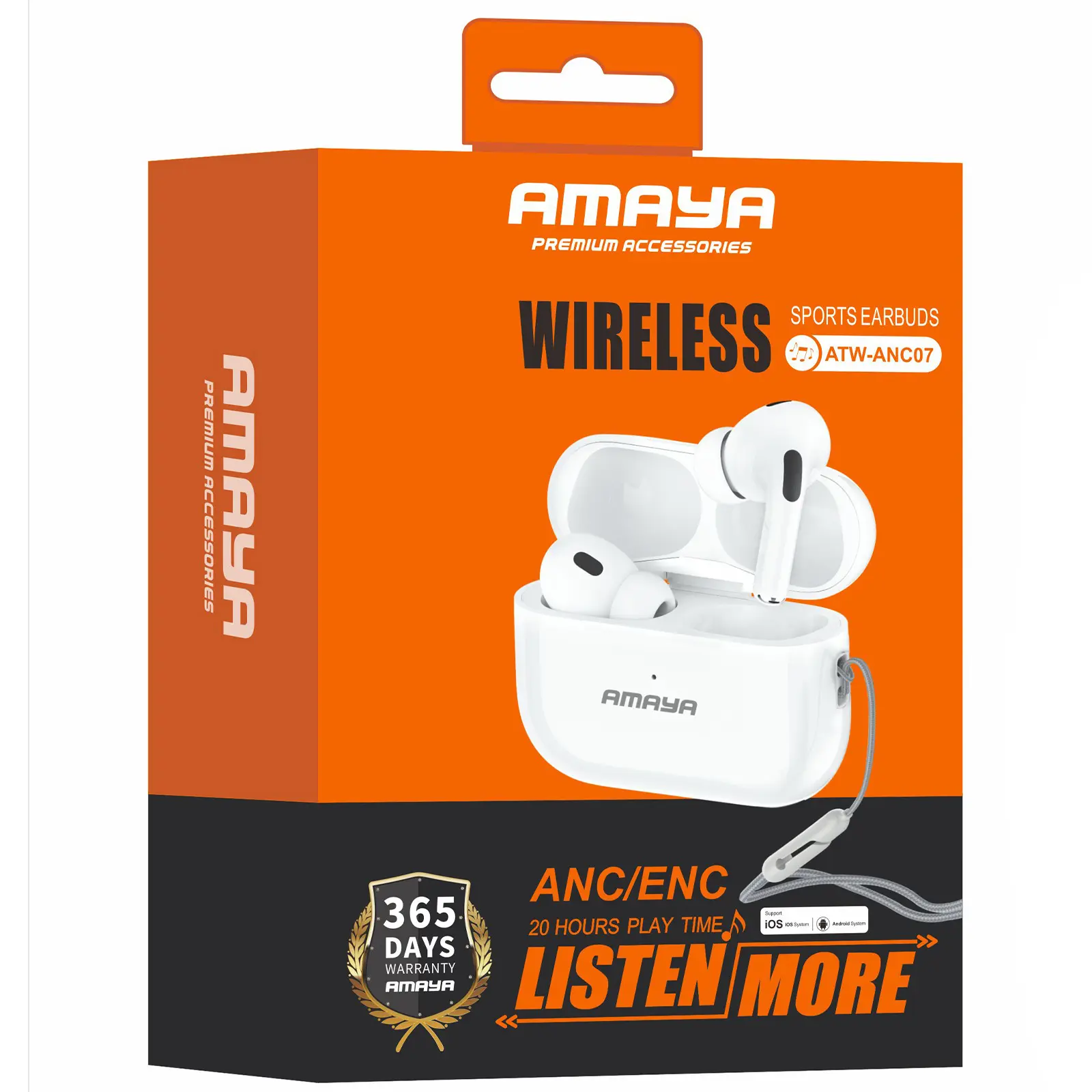 Беспроводные TWS наушники Amaya ANC07 ANC+ENC, White 1, купить оптом с доставкой