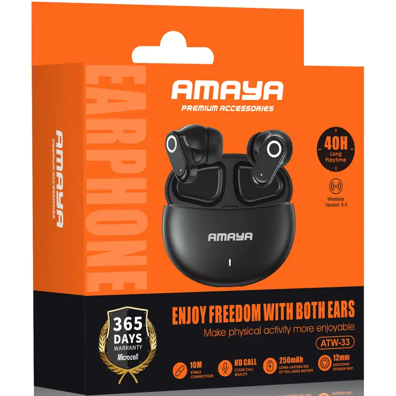 Беспроводные TWS наушники Amaya ATW-33 Gaming, Black 1, купить оптом с доставкой