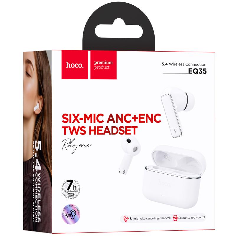 Беспроводные TWS наушники Hoco EQ35 Rhyme ANC+ENC (App) на картинке №3