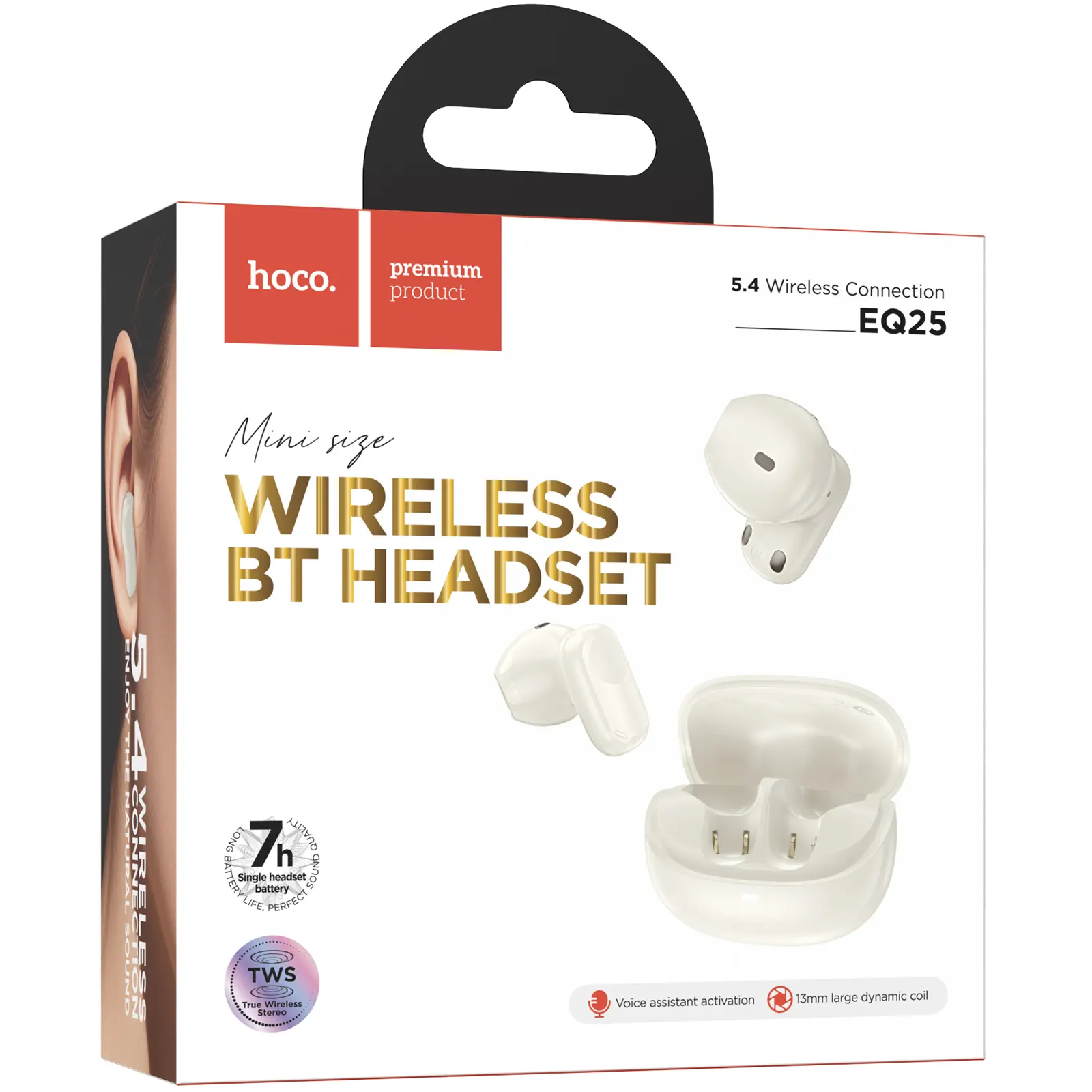 Беспроводные TWS наушники Hoco EQ25 Unimpeded, White 2, купить оптом с доставкой
