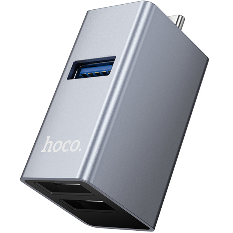 Перехідник HUB Hoco HB54A 3in1 (Type-C to 2xUSB2.0+USB3.0) на малюнкі №1