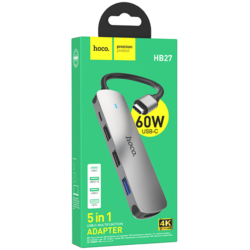 Перехідник HUB Hoco HB27 10-Port (Type-C to HDTV+USB3.0+PD+2xUSB2.0) на малюнкі №2