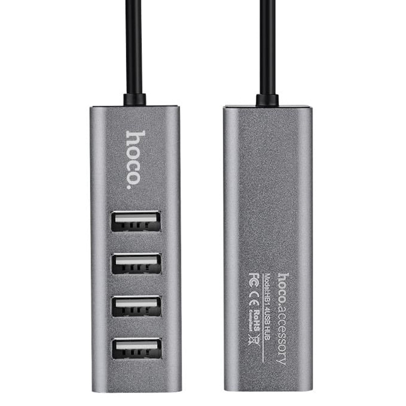 Перехідник HUB Hoco HB1 USB to USB 2.0 (4 port) (1m) на малюнкі №2