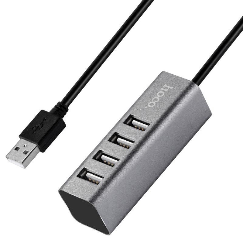 Перехідник HUB Hoco HB1 USB to USB 2.0 (4 port) (1m) на малюнкі №3
