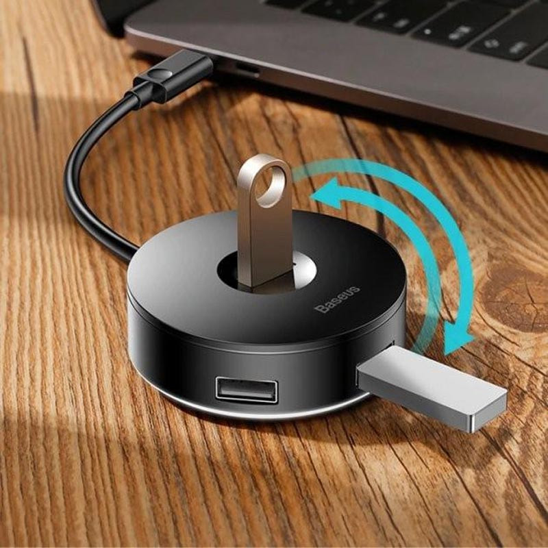 Перехідник HUB Baseus Round Box Type-C to USB 3.0 + 3USB 2.0 (CAHUB-G) на малюнкі №4