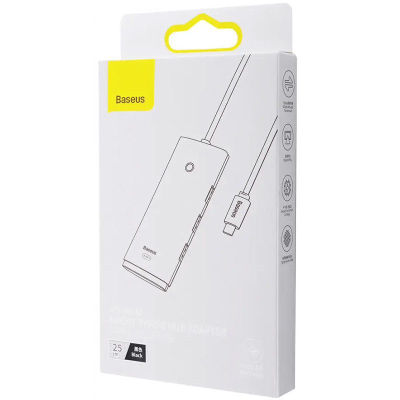 Перехідник HUB Baseus Lite Series 4-Port Type-C HUB Adapter (Type-C to USB 3.0*4) 25cm (WKQX) дивитися фото №5