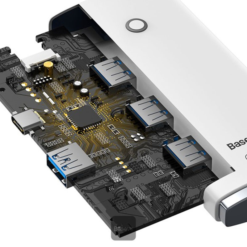 Перехідник HUB Baseus Lite Series 4-Port USB-A HUB Adapter (USB-A to USB 3.0*4) 25cm (WKQX) дивитися фото №3