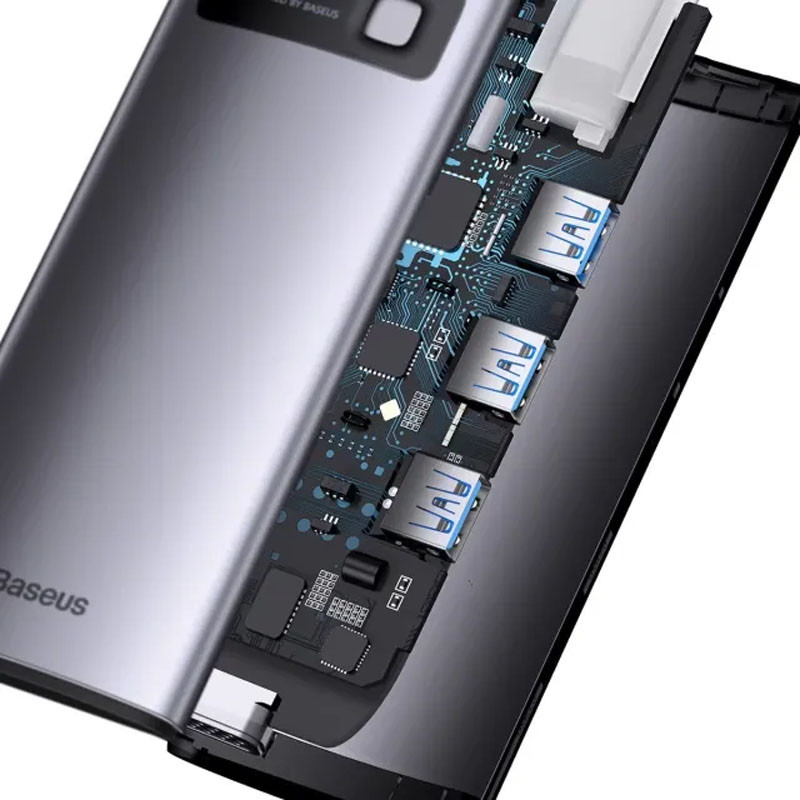 Перехідник HUB Baseus Metal Gleam Series 6-in-1 Multifunctional Type-C (WKWG080013) на малюнкі №5