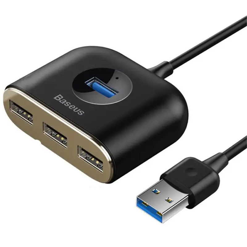 Переходник HUB Baseus Square round 4-in-1 UBS3.0 1m (CAHUB-AY) на картинке №2