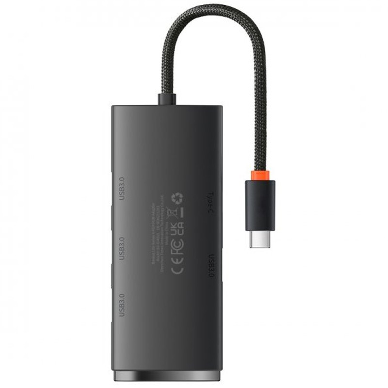 Перехідник HUB Baseus Lite Series 4in1 (Type-C to 4xUSB 3.0) 25cm (WKQX03), Black 1, купити оптом з доставкою