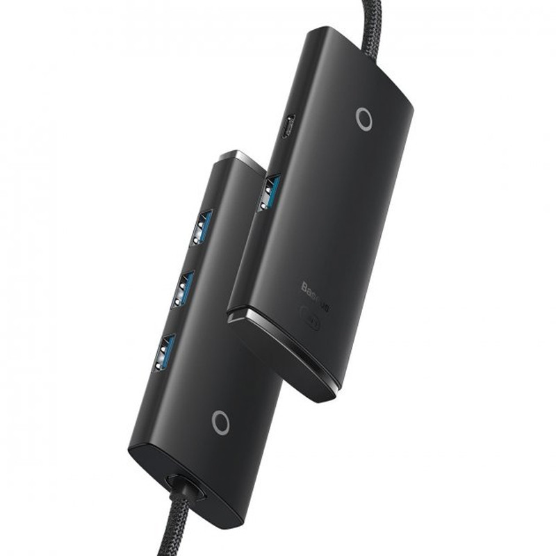 Перехідник HUB Baseus Lite Series 4in1 (Type-C to 4xUSB 3.0) 25cm (WKQX03), Black 2, купити оптом з доставкою