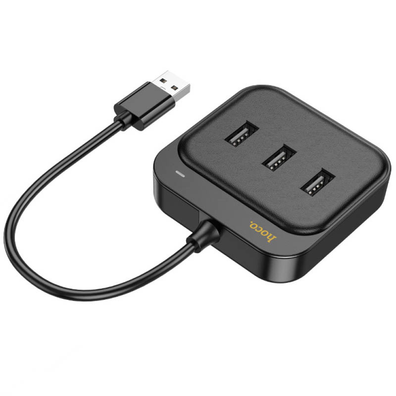 Перехідник HUB Hoco HB35 Easy link 4-in-1 Gigabit Ethernet Adapter (USB to USB3.0*3+RJ45) (L=0.2M) дивитися фото №2