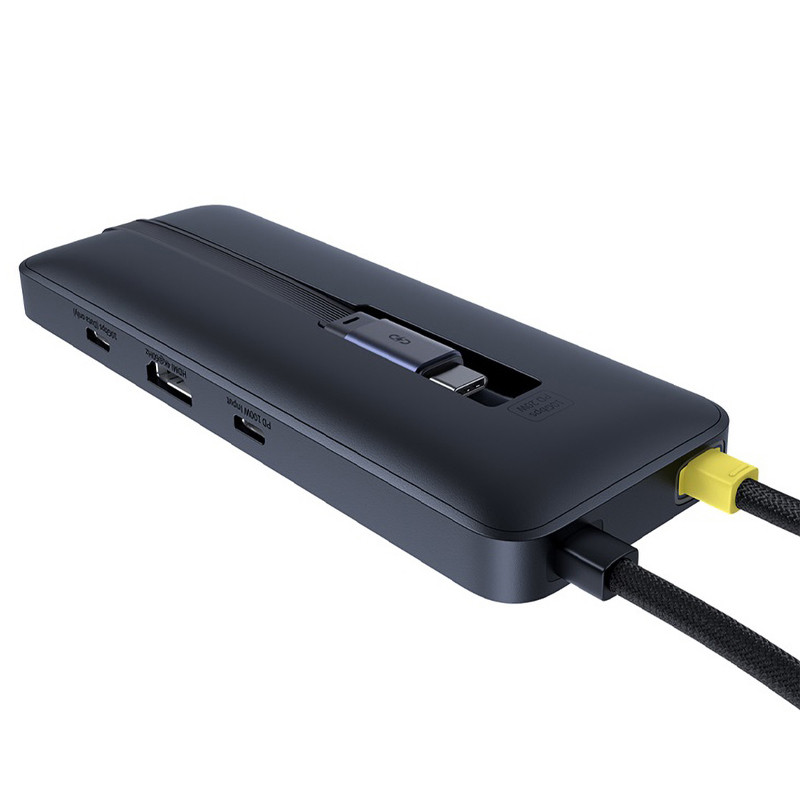 Перехідник HUB Baseus OS Dual Fast Charging 6in1 (Type-C to HDMI4K@60Hz+2xUSB-A+3xUSB-C) (B0007090) на малюнкі №2
