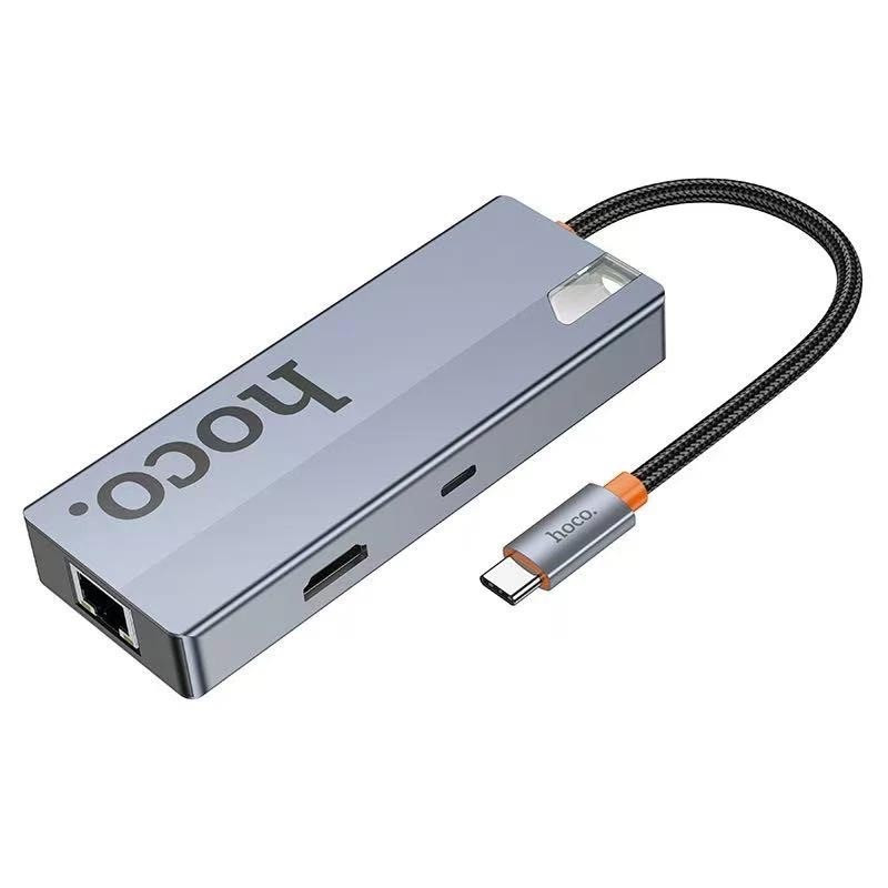 Перехідник HUB Hoco HB51 Wow 6in1 (Type-C to HDTV+RJ45+PD+3xUSB3.0) на малюнкі №2