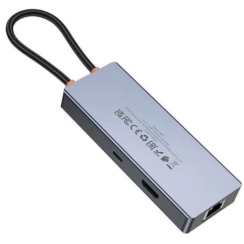 Перехідник HUB Hoco HB51 Wow 6in1 (Type-C to HDTV+RJ45+PD+3xUSB3.0) на малюнкі №4