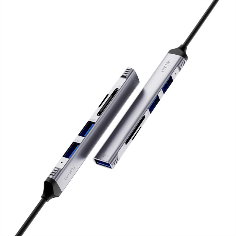 Перехідник HUB WIWU Wi-HB003 ZOLO 5 in 1 (USB-C/USB-A to 2xUSB2.0+1xUSB3.0+SD/TF) на малюнкі №3