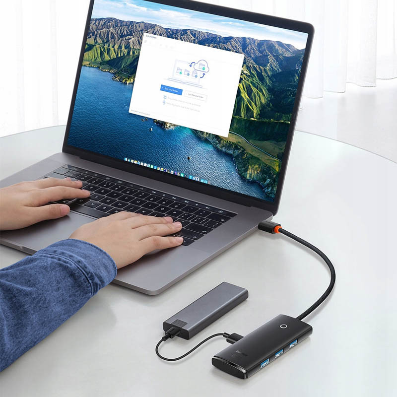 Перехідник HUB Baseus Lite Series 4in1 (USB-A to USB3.0*4) (0.25m) (WKQX03) на малюнкі №7