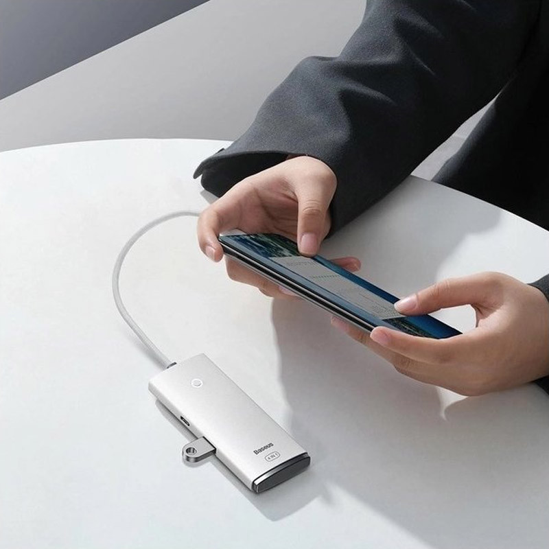 Перехідник HUB Baseus Lite Series 4in1 (USB-A to USB3.0*4) (0.25m) (WKQX03) на малюнкі №5
