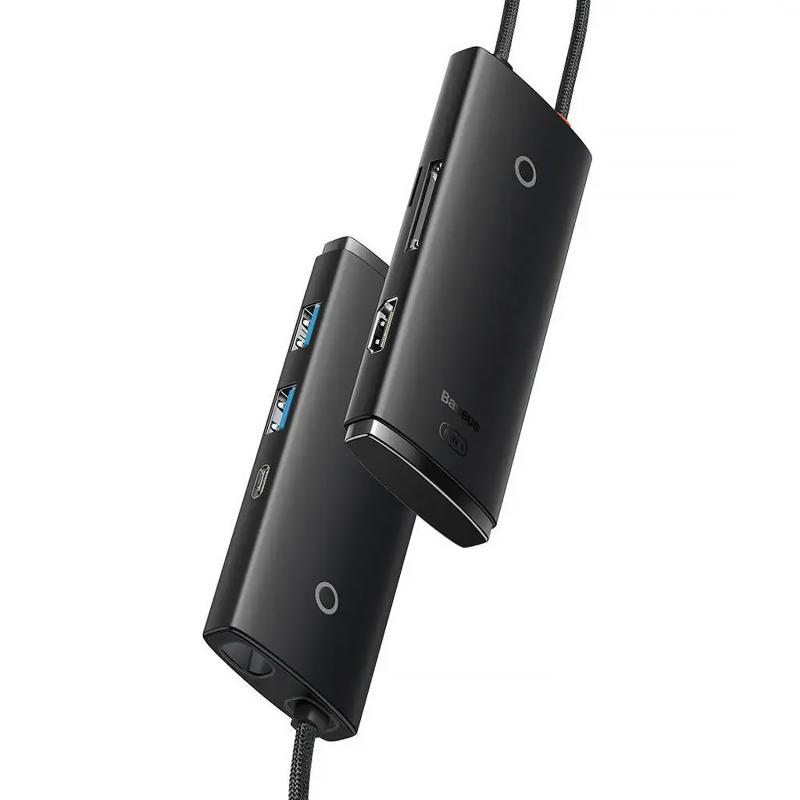 Перехідник HUB Baseus Lite Series 6in1 (Type-C to HDMI+2xUSB3.0+Type-C Data+SD/TF) (WKQX050001) на малюнкі №3