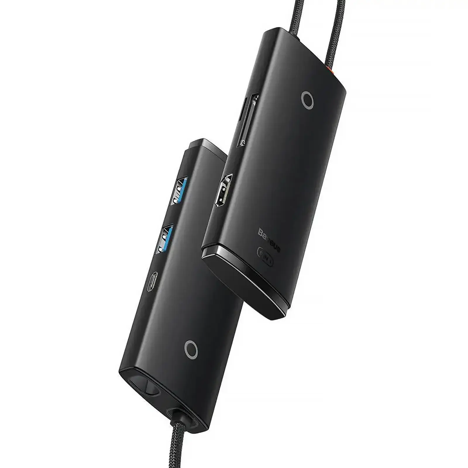 Переходник HUB Baseus Lite Series 6in1 (Type-C to HDMI+2xUSB3.0+Type-C Data+SD/TF) (WKQX050001), Black 2, купить оптом с доставкой