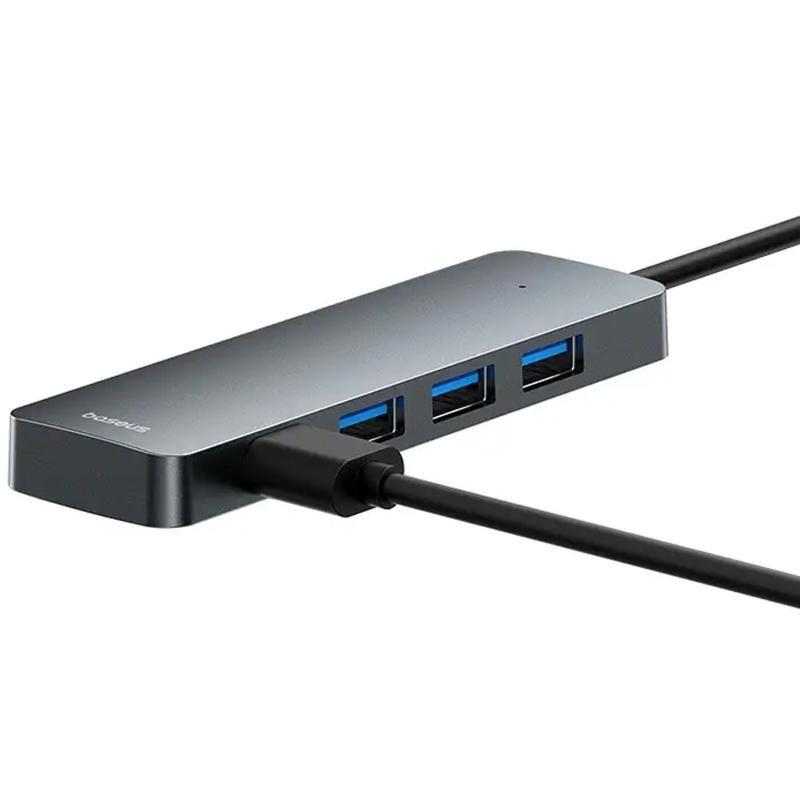 Перехідник HUB Baseus UltraJoy Series Lite 4-Port (USB-A to 4xUSB3.0+Type-C) (1m) (B0005280B811-02) на малюнкі №3